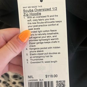 lululemon half zip scuba hoodie black